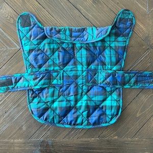 St. John’s Bark green quilted plaid dog vest